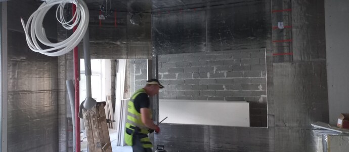 Installing fixed shielding in a treatment room